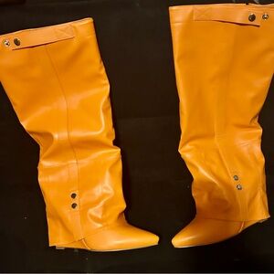 AKIRA Orange Over the Knee Boots